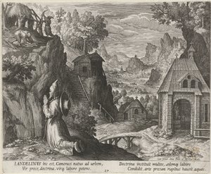 Heiliger Landelinus als Einsiedler von Johann Sadeler (I)
