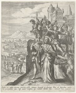 Einwohner von Nazareth vertreiben Christus aus der Stadt
Szenen aus dem Neuen Testament (Serientitel) von Johann Sadeler (I)