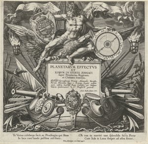 Jupiter und ein Kriegsschiff mit dem Wappen von Alessandro Farnese von Johann Sadeler (I)
