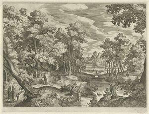 Landschaft mit der Taufe Christi