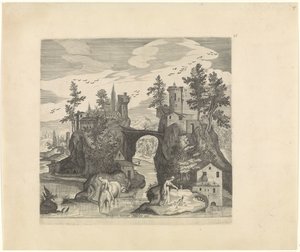 Landschaft mit zwei Inseln von Johann Sadeler (I)