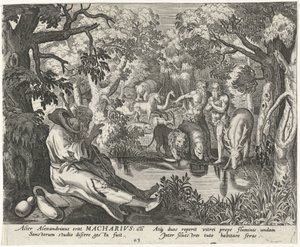 Makarios von Alexandria als Einsiedler von Johann Sadeler (I)