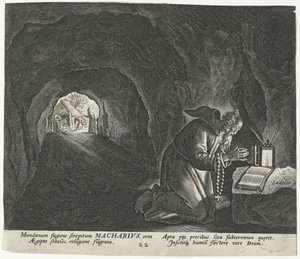 Makarios von Ägypten als Einsiedler von Johann Sadeler (I)