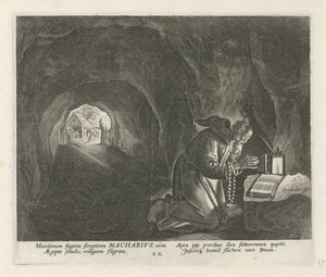 Makarios von Ägypten als Einsiedler von Johann Sadeler (I)