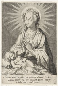 Maria betet das schlafende Christuskind an von Johann Sadeler (I)