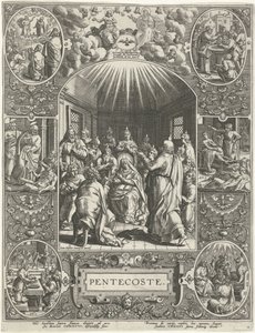 Ausgießung des Heiligen Geistes: Pfingsten (Die vier wichtigsten christlichen Feiertage) von Johann Sadeler (I)