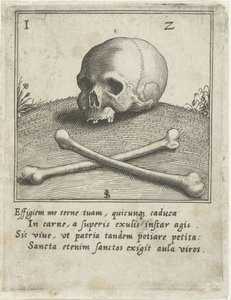 Vanitas-Darstellung mit einem Schädel und zwei Knochen von Johann Sadeler (I)