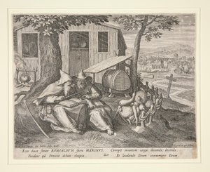 Heilige Romualdus und Marinus (aus Oraculum Anachoreticum, 20) von Johann Sadeler I