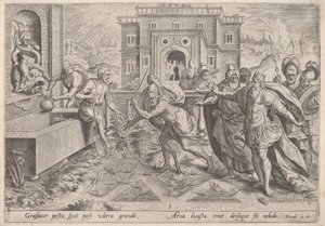 Die Heuschreckenplage, ca. 1585 von Johann Sadeler I