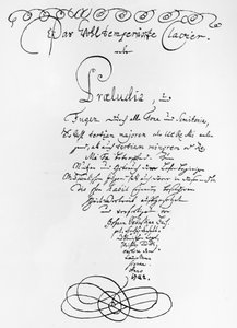 Handgeschriebene Titelseite des Wohltemperierten Klaviers, 1722 von Johann Sebastian Bach