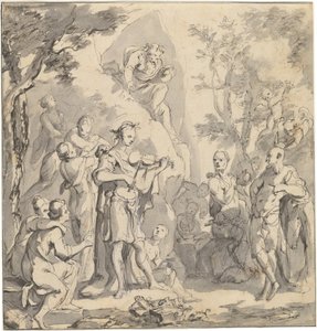 Der Wettstreit zwischen Apollo und Pan vor König Midas