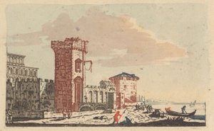 Burgen, Ruinen und Meereslandschaften - Sechs farbige Gravuren