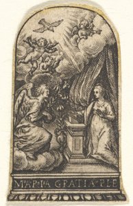 Verkündigung, Maria kniet an einem Lesepult, während Gabriel auf einer Wolke nähert, ca. 1580-1600