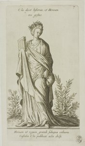 Clio, Muse der Geschichte, Platte 7 aus Parnassus Biceps von Johann Theodor de Bry