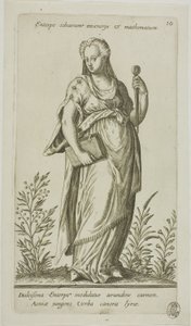 Enterpe, Muse der Musik, Tafel 10 aus Parnassus Biceps von Johann Theodor de Bry