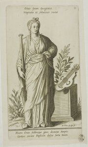 Erato, Muse der Lyrischen Poesie, Tafel 11 aus Parnassus Biceps von Johann Theodor de Bry