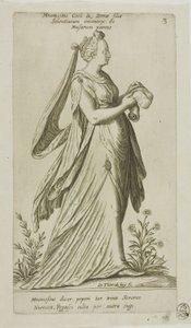 Mnemosyne (Erinnerung), Tafel 3 aus Parnassus Biceps von Johann Theodor de Bry