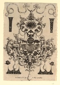 Anhänger-Design mit der Versuchung, Platte 1, aus einer Serie von acht Anhänger-Designs mit den Kardinaltugenden