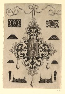 Tafel 2, aus einer Serie von acht Anhängerdesigns mit den Kardinaltugenden von Johann Theodor de Bry