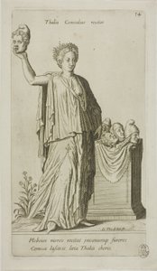 Thalia, Muse der Komödie, Tafel 14 aus Parnassus Biceps von Johann Theodor de Bry