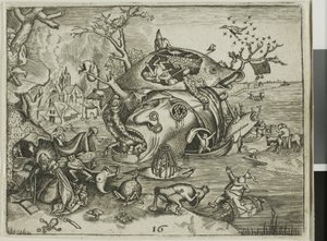 Die Versuchung des heiligen Antonius, Tafel 16 aus den Emblemata Secularia von Johann Theodor de Bry