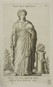 Urania, Muse der Astronomie (Tafel 15 aus Parnassus Biceps)
