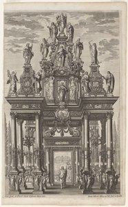 Frontispiz mit Triumphbogen mit Christus und den Aposteln von Johann Ulrich Kraus