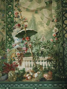 Gartenszene mit Sonnenschirm und prächtigem Zelt von Johann Wenzel Bergl
