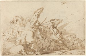 Eine Schlacht zwischen orientalischer Kavallerie und Soldaten, 1636
