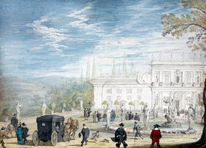 Blick auf die Villa Ludovisi von Johann Wilhelm Baur