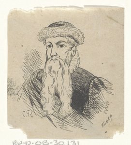 Mann mit einer Pelzmütze und einem Bart von Johann Wilhelm Friedrich Kachel