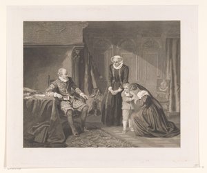 Die Mutter, Frau und Sohn von Reinier van Oldenbarnevelt bitten Maurits um Gnade, 1623 von Johann Wilhelm Kaiser (I)