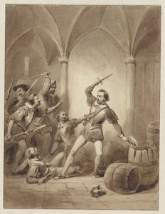 Der Tod von Herman de Ruyter in Loevesteyn, 1570 von Johann Wilhelm Kaiser (I)