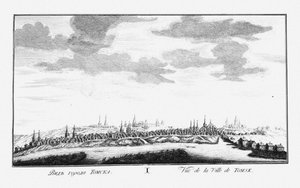Ansicht von Tomsk, ca. 1735 von Johann Wilhelm Lürsenius