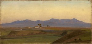 Blick aus der römischen Campagna auf die Sabinerberge von Johann Wilhelm Schirmer