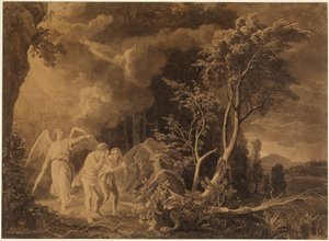 Die Vertreibung aus dem Paradies (1. Mose 3, 23-24) von Johann Wilhelm Schirmer
