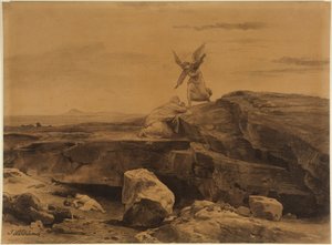 Die Rettung der Hagar (1. Mose 21, 17) von Johann Wilhelm Schirmer