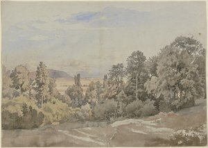 Wald mit Fernblick von Johann Wilhelm Schirmer