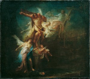 Christus nimmt den guten Schächer in den Himmel auf