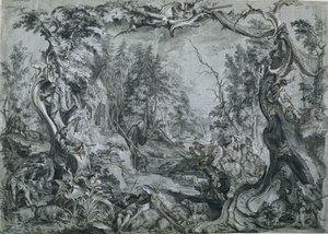 Heiliger Deicolus und der Eber