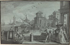 Venezianische Fantasie mit der Dogana