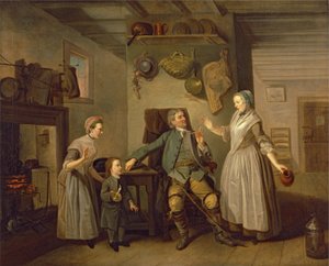 David Garrick und Mary Bradshaw in The Farmers Return von David Garrick, ca. 1762 von Johan Joseph Zoffany