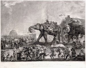 Botschaft von Hyderbeck nach Kalkutta, vom Wesir von Oude, über Patna, im Jahr 1788, um Lord Cornwallis zu treffen, um 1800