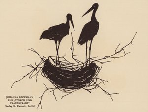 Silhouette eines Storchennests