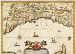Republik Genua, Karte von Jan Baptist Vrients, Kupferstich von Johannes Baptista Vrints
