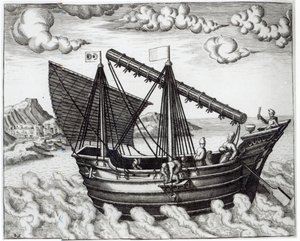 Eine chinesische Dschunke, Illustration aus 