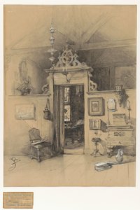 Tor im Atelier von Bosboom von Johannes Bosboom (signed by artist)