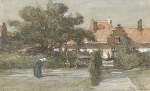 Innenhof des Heilige-Geist-Hofes an der Palviljoensgracht in Den Haag von Johannes Bosboom