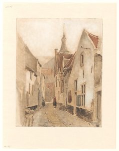 Ansicht von der Ridderstraat in die Kerksteeg, Hattem von Johannes Bosboom