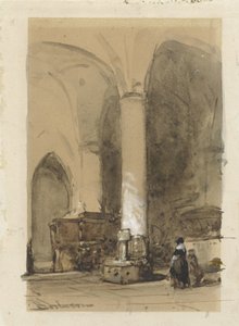 Innenraum der Grote oder Andreaskerk in Hattem von Johannes Bosboom